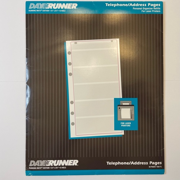 Day Runner Running Mate Edition 28 Unused Telephone / Address & 12 Lined Pages - Picture 3 of 10